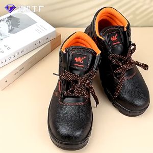 Safety Work Shoes รองเท้าหนังแท้ สีดำ สีหนัง พื้นเสริม คุณภาพและความสะอาด รองเท้าเซฟตี้