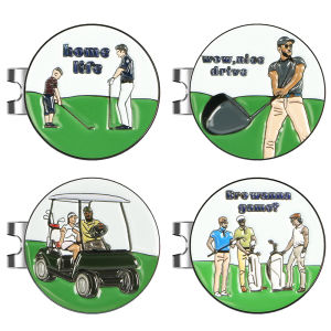 Golf Cap Clip Mark 25mm round Coin Ball Position Marker Unique Creative Pattern Landing Position Golf Practice Accessories