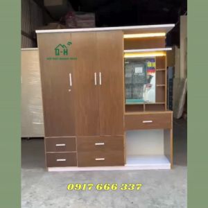 TỦ NHỰA ĐÀI LOAN KÈM BÀN TRANG ĐIỂM CÓ ĐÈN LED VÀ GHẾ CAO CẤP - VIDEO THỰC TẾ