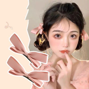 2 Pcs กิ๊ฟติดผมโบว์แฟชั่น ราคาล่าสุด สำหรับผู้หญิงหญิงสาวที่หนีบผมโลหะหวาน เครื่องประดับผม สีทึบในนิยม