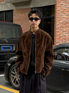 YOULIN | Brown Suede American Vintage Fall Harrington Baseball Jacket