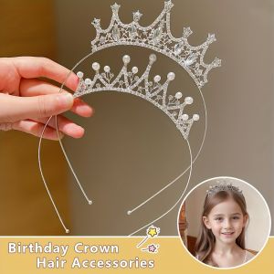 1 Piece Party Girl Crown Headband Performance Catwalk Sweet Little Girl Crown Headband Childrens Hair Accessories Birthday Gift