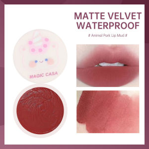 MAGIC CASA Lip Cheek Mud Lip Cream Velvet Lipstik Matte Anti Air Tahan Lama Portable Lucu Canned Lipcream-🌹Tamia