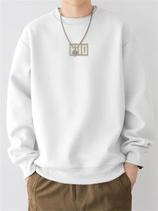 JIANMUJI | Round Neck Loose Casual Long Sleeve Basic Sweatshirt