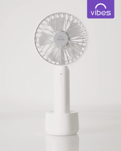 Vibes 3" Rechargeable Portable Handy Fan with Stand 3-Speed Adjustable Handheld Cooling Device (VEL802)