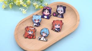 Potdemiel | 6Pcs Cartoon Anime Girl Boy Character Enamel Pins Cute Metal Lapel Brooch Badge Backpack Denim Jacket Fashion Accessories Gift