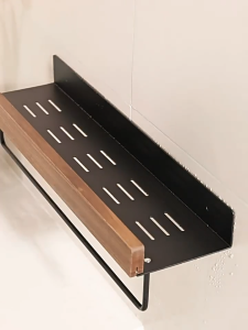 Walnut Bathroom Storage Rack / Multi-functional Kitchen Toilet Shelf / Wall Mounted Storage Floating Shelf