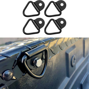 4pcs V-Ring Cargo Tie-Down Anchors Heavy Duty Black V Rings BoltsFlush Mount TieDown Anchorfor Trailers Trucks