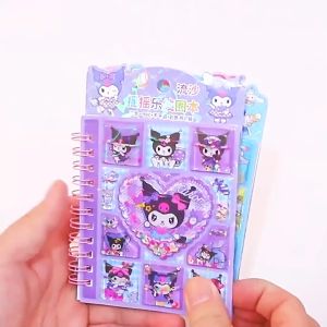 TAIYO 3D Ring Note Book Sanrio Quicksand Shake Sticker Stiker Tempel Buku Catatan Karakter Kartun