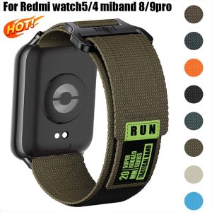 Tactical Nylon Strap for Miband 9/8 pro Sport Band for Xiaomi Redmi watch 4/5 Elastic Breathable replacement Bracelet