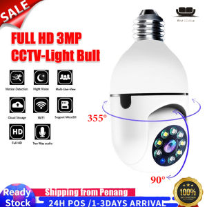 【Local delivery in Malaysia】E27 CCTV Wireless Bulb Camera Outdoor Waterproof Motion Detection 360° Rotation wifi IP Security Camera 3M Full Color Nigth Vision Camera