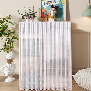 Kitchen Cabinet Door Curtain Cloth Magic Tape Lace Dustproof Home Use Rack Shelf Shoe Cabinet Bookcase Concealment Curtain