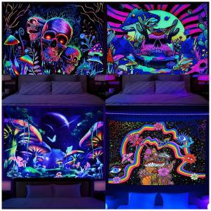 VIKAMA Psychedelic Skull Mushroom Star Art Tapestry Bedroom Party Decoration Mori Trendy Home Decor Tapestry