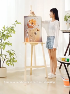 1.2m/1.5m/1.75m easel Wooden Easel Painting Display Adjustable Stand Liftable yellow pine wood Ponderosa Pine Wood Frame Wedding Poster/ Display Stand Art Supplies Sketch Wooden Frame Advertising Poster Display Rack Art Supplies easel stand1.75m/1.5m/1.2m