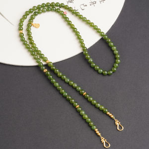 Natural Turquoise Double Ear Hanging Chain Gold Lock Chinese Style Handmade Sweater Chain New Original Design Jewelry Accessory