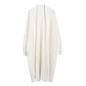 ถักยาวเขียวชอุ่ม ขนมิงค์ เสื้อสเวตเตอร์ เสื้อโค้ท ผู้หญิง โอเวอร์ไซส์ ฤดูใบไม้ร่วง ฤดูหนาว วินเทจ เรียบหรู เปิด คาร์ดิเกน เสื้อโค้ท โบฮีเมียน หวาน สไตล์