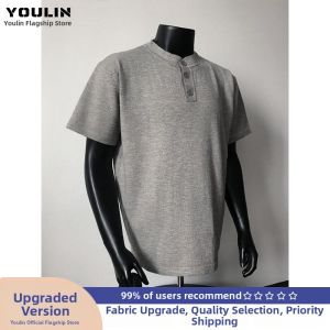 YOULIN | Vintage Henry Neck Polo T-Shirt