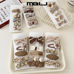 กิ๊บติดผมแบบหนาสีครีมสำหรับเด็ก ผ้าคลุมทั้งตัว กิ๊บติดผมแบบหน้าม้า ไม่ทำลายเส้นผม สไตล์เกาหลี ด้านข้าง แฟชั่น