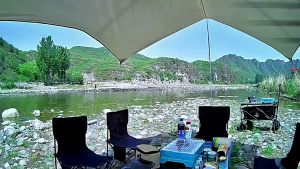 4.5Mx5.2m Tent Canvas Full Camping Tent Rain and Sun Protection UPF 50+ Camping Waterproof Canopy Tent Awning Beach Shade Tent