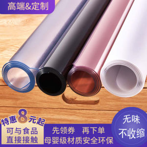 Desktop Soft Glass Table Mat Transparent PVC Tablecloth Waterproof Heat Proof and Oil-Proof Disposable Dining Table Cushion Table Mat Tea Table Cloth Crystal Scraper
