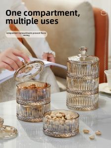 Baroquehouse | High-end Aesthetic Crystal Glass Candy Jar Multiple Layers with Lid