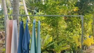 ราวตากผ้า สูง 150 ซม.ราวแขวนผ้า ราวตากผ้าตั้งพื้น ราวตากผ้าเสาเดี่ยว ราวแขวนเสื้อผ้า ราวตากผ้าอเนกประสงค์ รุ่น MT074