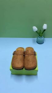 Fashion Kids Cork Shoes Summer Comfortable Non-slip Boys and Girls Closed-toe Half Slippers Retro Outdoor Sandals