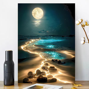 Moon On The Beach Paper Jigsaw Puzzle Multiple Sizes For Adults Difficult Challenging Brain Teaser Family Game Gift