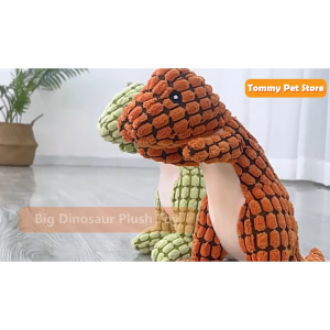 Big Dinosaur Plush Toys Dog Chew-Resistant Corn Kern Material Sound Toys Pet Cleaning Teeth Pet Accessories