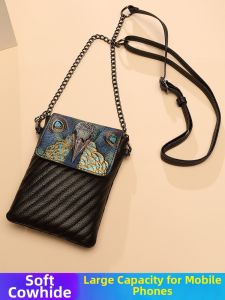 SIFULUN | Leather Crossbody & Shoulder Handbag 2026 Summer New National Style Phone Bag