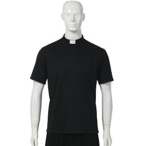 Clergy Clerical T-shirt for Priests Shirt Minister Bishops Preacher Priest Tops with Tab Collar Short Sleeve For Clergy