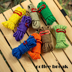 4mm Thick Windproof Reflective Tent Rope 4m Canopy Pole Fixed Pull Rope Adjustable Outdoor Camping Rope for Outdoor Activities