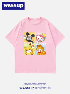Wassup Nuraya Pure Cotton Short Sleeve T-Shirt for Girls Summer New Arrival Cartoon Anime Print Childrens Top Kids Set