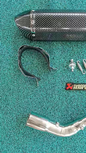 Rapid Rusi 150 stainless elbow on Akrapovic 370mm with silencer