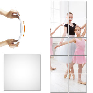 20/10Pcs Mirror Stickers Self Adhesive Non Glass Mirror Ultra-thin Flexible Mirror DIY Wall Decal Bedroom Bathroom Home Decor