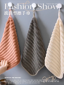 [SG Stock] Drying Hand Towel Soft Coral Fleece Hand Towels Kitchen Towel Bathroom Hand Drying Towel 30*30cm handkerchief