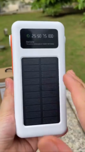 PD 40W Solar Powerbank 100000mAh Original solar powerbank with 4 Cable Power Bank Besar Tahan Lama Powerbanks