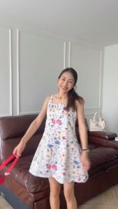 CHAWY Floral cute minidress 🍋🌷 C4526 มินิเดรสสั้น มินิเดรสสั้นลายดอก