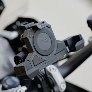 Motowolf Phone Holder Motor Triangle Landscape Peredam Getar Resizeable Wireless USB Charger 2828