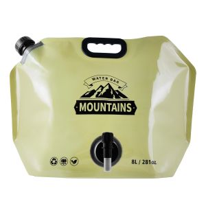 8L Outdoor Collapsible Water Storage Bag With Faucet Valve Camping Food Grade Large Capacity Portable Foldable Plastic Water Bag