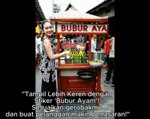 STIKER KACA GEROBAK BUBUR AYAM/NAMA TOKO/NAMA USAHA MODEL 3