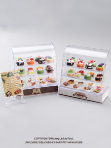 Mini Toy Cake Dessert Simulated Cabinet Micro Realistic Food Play Storage Model Household Scene Small Ornament Childrens Toy