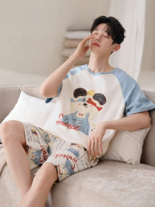 MiiOW | Comfortable Breathable Mens Summer Pajama Set Cotton