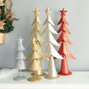 Christmas Scandinavian Wrought Iron Mini Christmas Tree Ornaments Shopping Window Restaurant Desktop Small Tree Decoration & Ornament