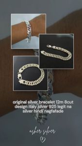 original silver bracelet 12mm double barb pure italy silver 925 legit na silver hindi nagfafade