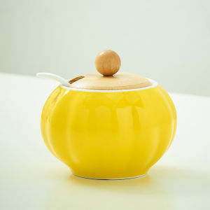 Creative Ceramic Seasoning Jar Single Salt Shaker Spice Box Home Kitchen Monosodium Glutamate Chili Oil Jar High Temperature Resistant