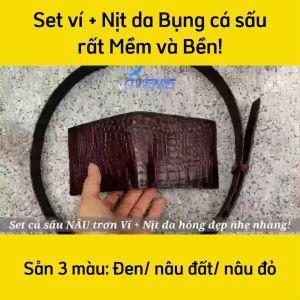 [FREE SHIP] BIG SALE ! Set Cá Sấu Trơn Rất Dễ Sử Dụng [VÍ + THẮT LƯNG DA BỤNG HÔNG] SET1