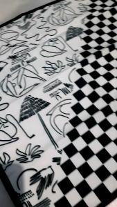 Slayer bandana motif catur abstrak - aksesoris syal fashion multifungsi