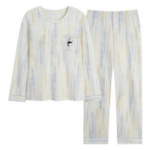 MiiOW | ชุดนอนแขนยาวลายการ์ตูนแพนด้าพร้อมบราปั๊ม ทำจากผ้าฝ้าย