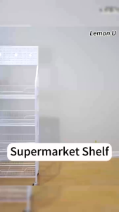 TEEMO Multilayer Storage Rack for Supermarket Shelf Convenience Store Wheels Rack Basket Frame Home Storage Rack Rak Pameran Minuman Kedai - Fulfilled by TEEMO SHOP